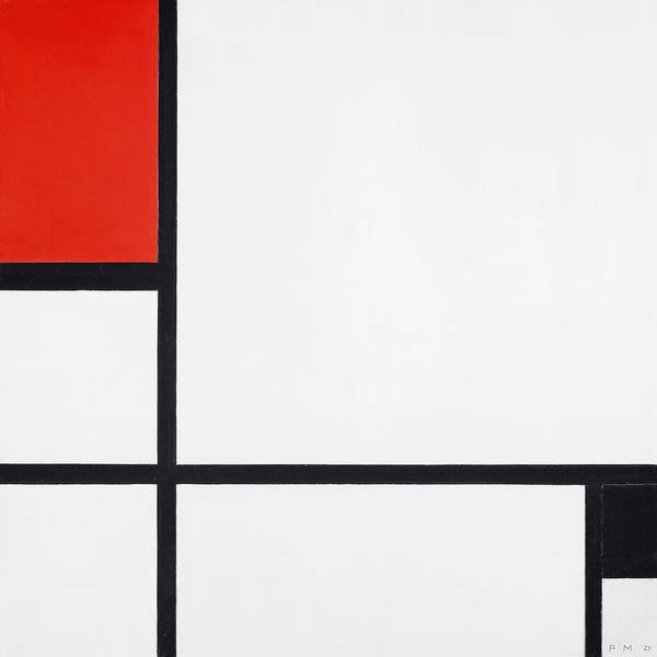 Composition No. I with red and black - 1929 - Art Print