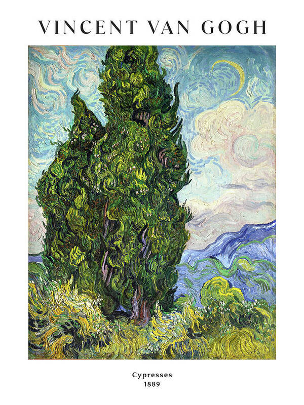 Cypresses - 1889 5 - Art Print