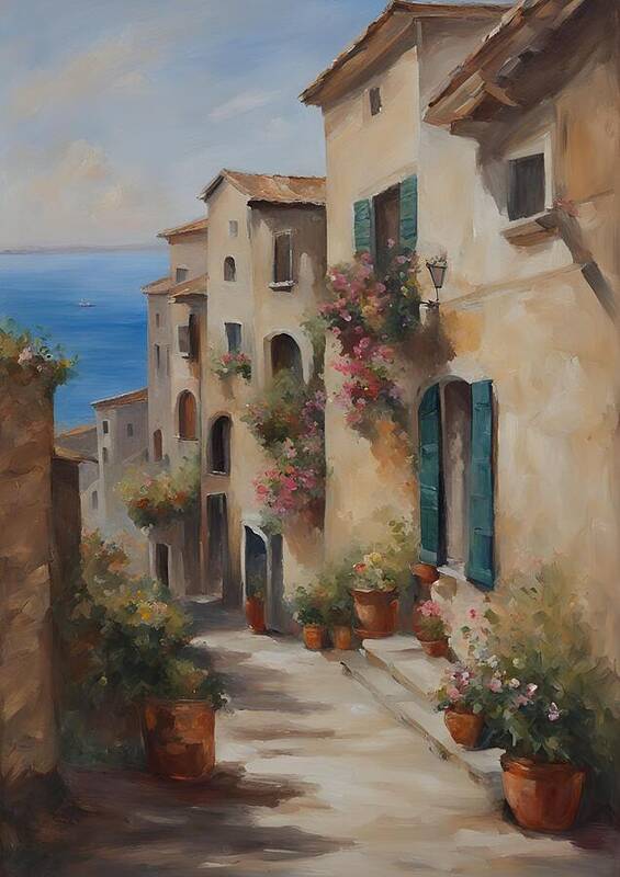 A Beautiful View in Italy No3 - Art Print