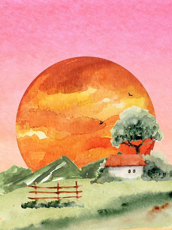 A Pink Sunset No.3 - Art Print