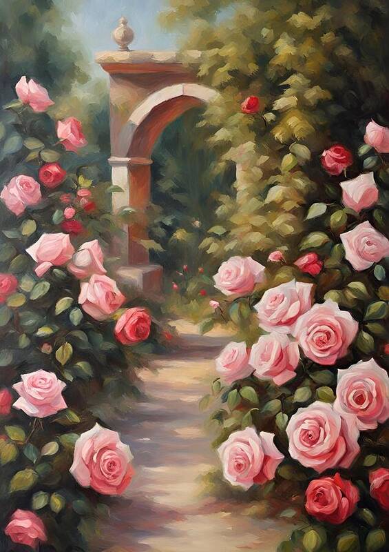 A Rose Garden No5 - Art Print