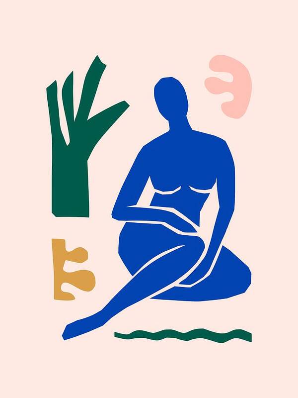 Abstract Matisse style Female Silhouette No.5 - Art Print