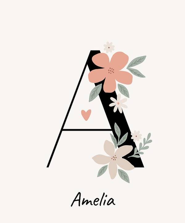 Amelia name - Art Print