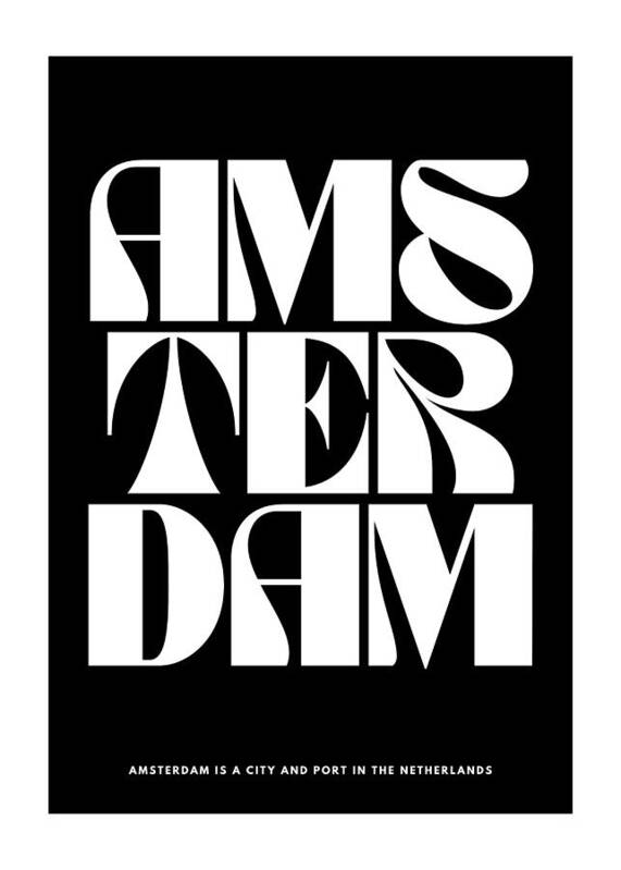 Amsterdam Text Art - Art Print