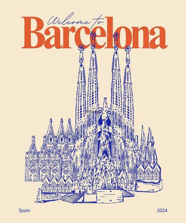 Barcelona Travel Poster 22 - Art Print