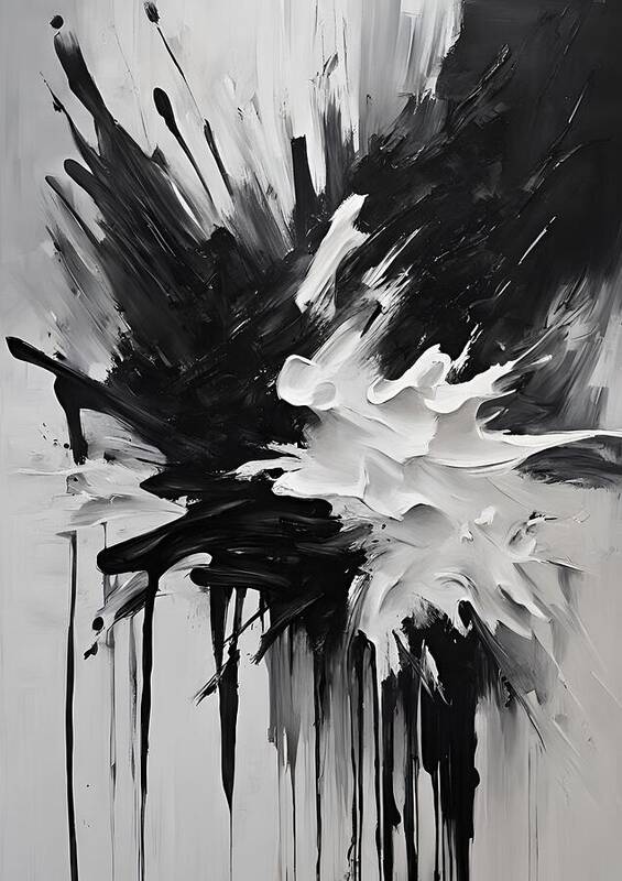 Black and White Abstract Art 05 - Art Print