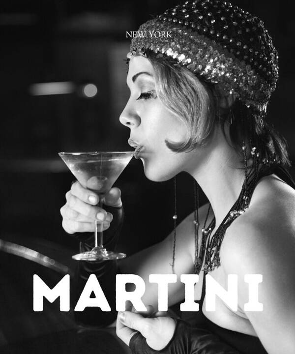 Black and white retro martini - Art Print