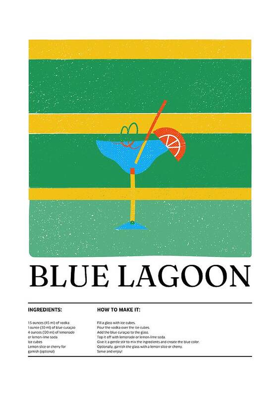 Blue Lagoon Cocktail - Art Print
