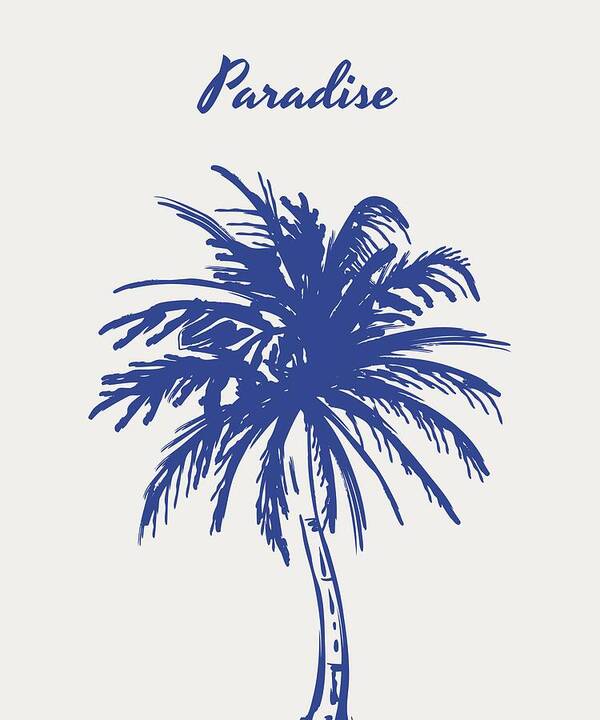 Blue Palm Tree Design - Art Print
