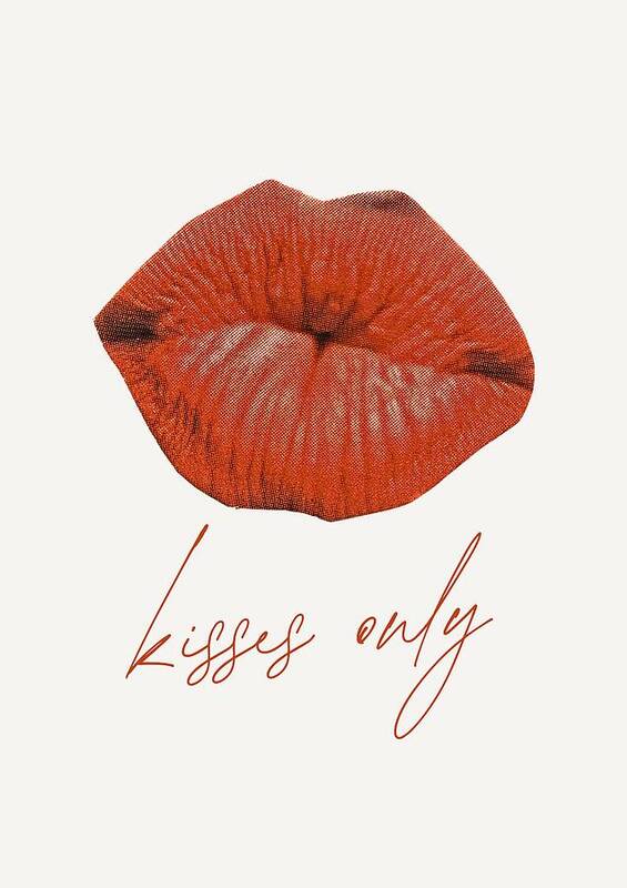 Bold Red Lips with Text - Art Print