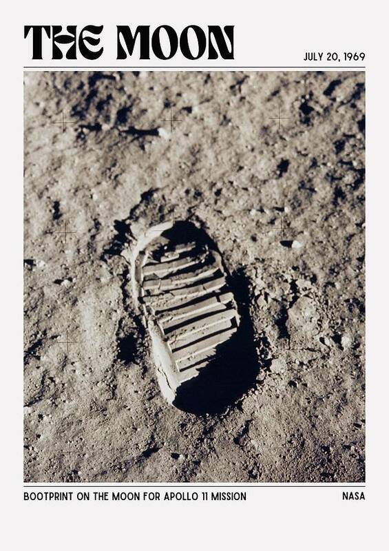 Bootprint on the moon - Art Print