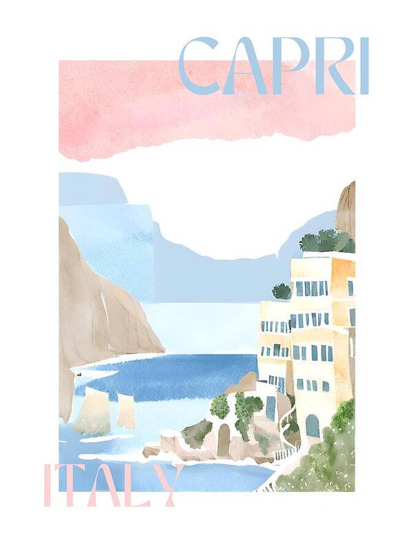 Capri Italy Sea View - Art Print