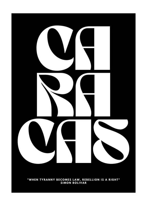 Caracas Text Art - Art Print