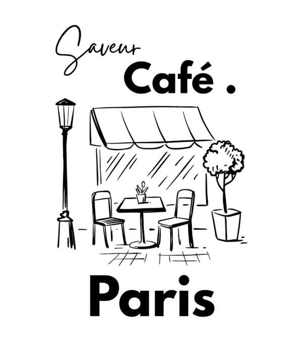 Charming Parisian Cafe Scene - Art Print