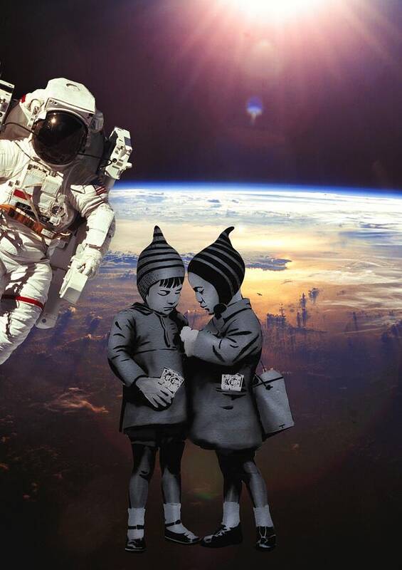 Children in the space - Art Print