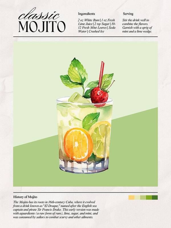 Classic Mojito Design No.7 - Art Print