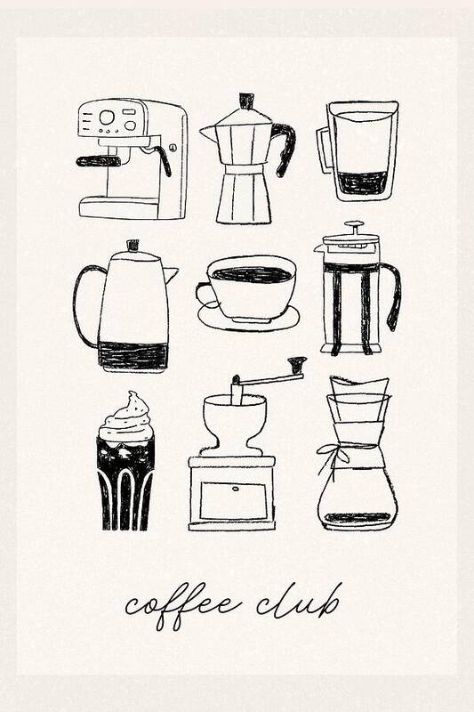 Collection of Coffee Making Tools - Art Print