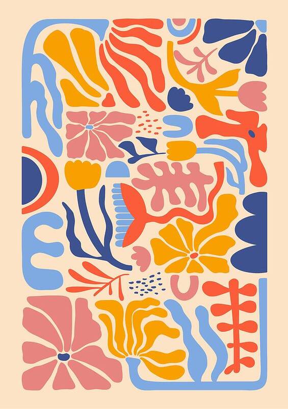 Colorful Abstract Floral Design 24 - Art Print