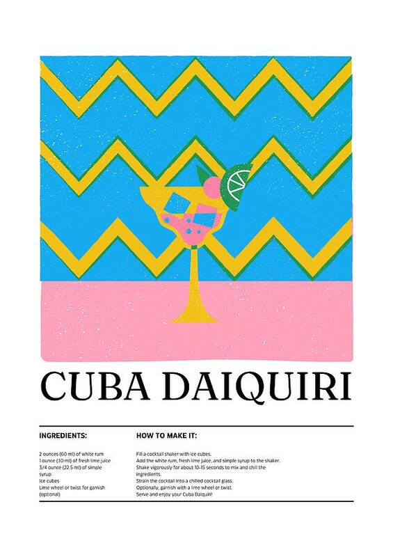 Cuba Daiquiri Cocktail - Art Print