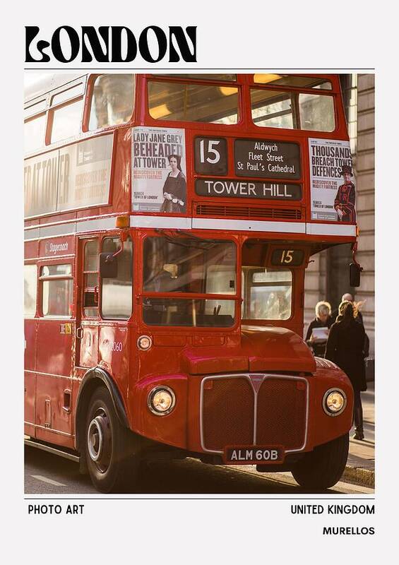 Double decker bus in London - Art Print