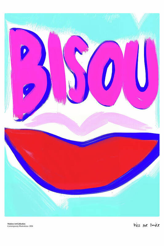 French bisou - Art Print