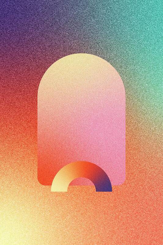 Gradient grainy brutalist graphic design - Art Print