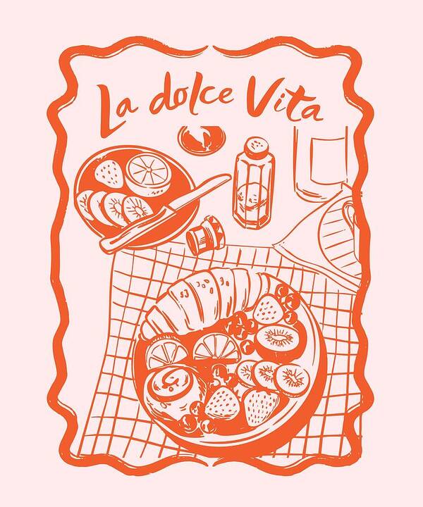 La Dolce Vita Breakfast Scene - Art Print