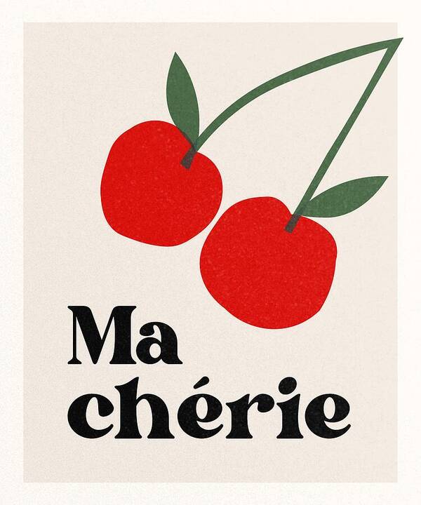 Ma Cherie Cherries Design - Art Print