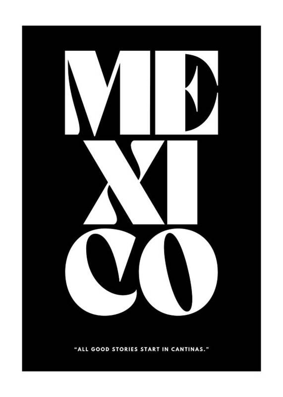 Mexico Text Art - Art Print