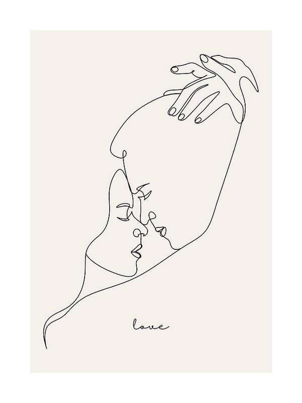 Minimalist Love Line Art - Art Print