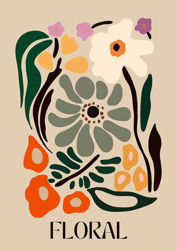 Modern Floral Composition - Art Print