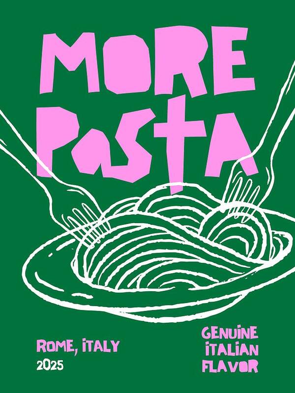 More Pasta Modern Art 3 - Art Print