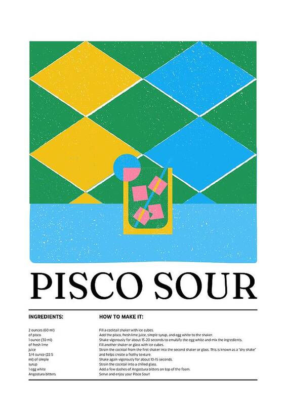 Pisco Sour Cocktail - Art Print