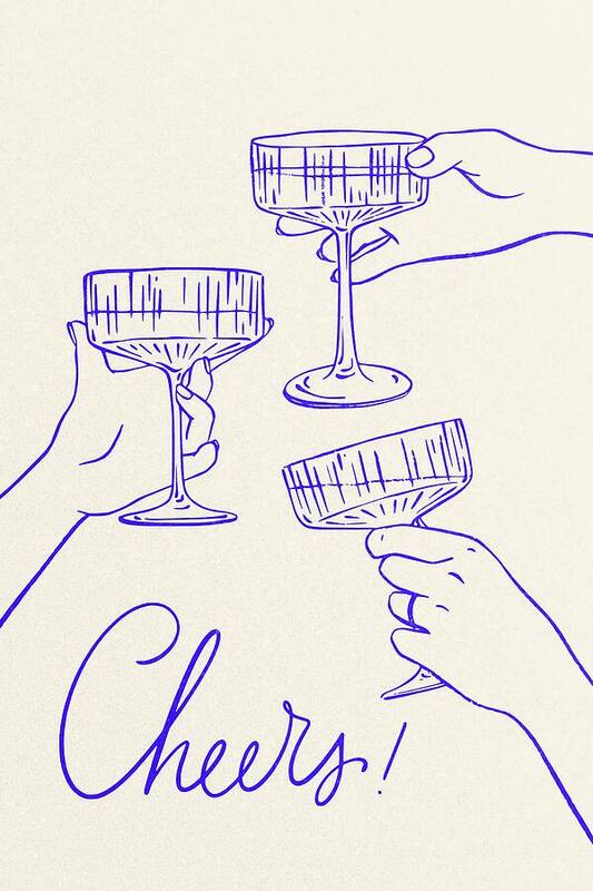 Raising Glasses in Celebration - Art Print