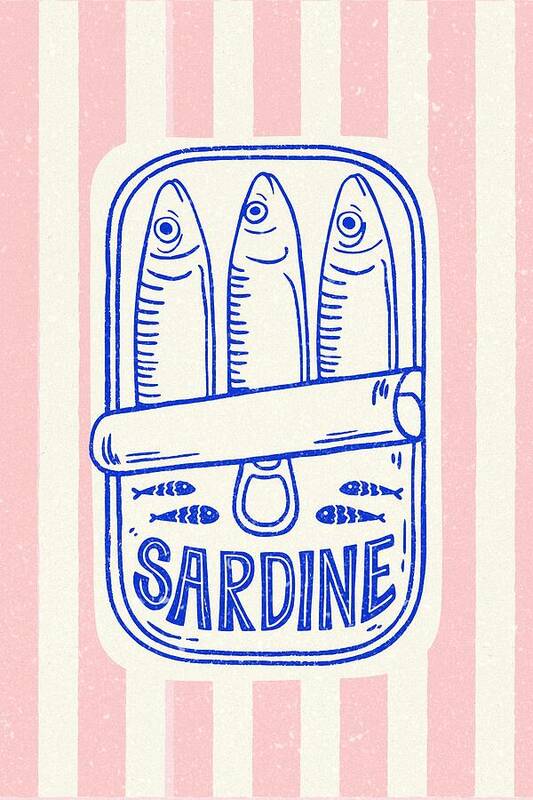 Retro Sardine Tin Design - Art Print