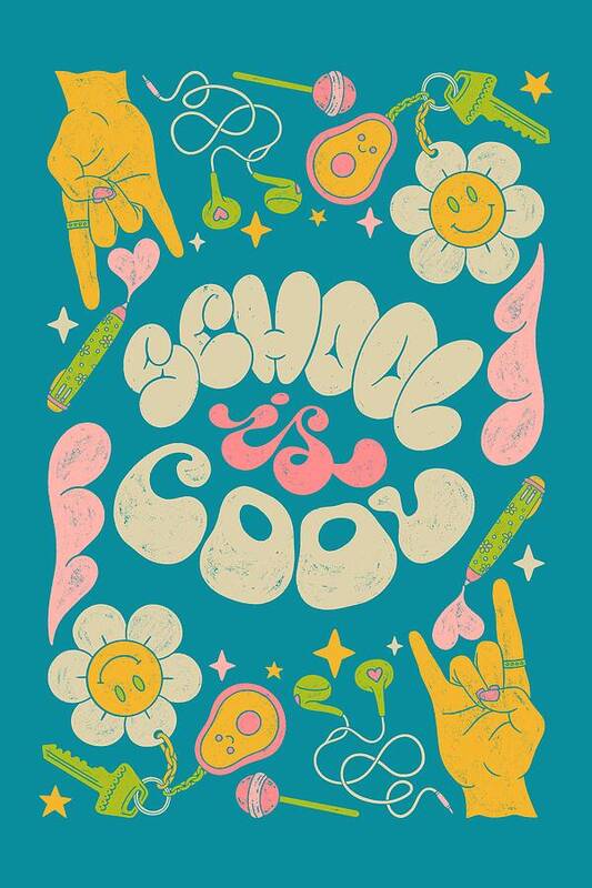 School is Cool Typography - Art Print