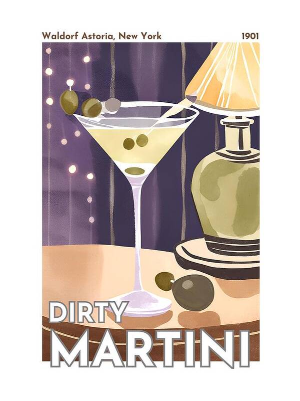 The Dirty Martini Cocktail Experience - Art Print