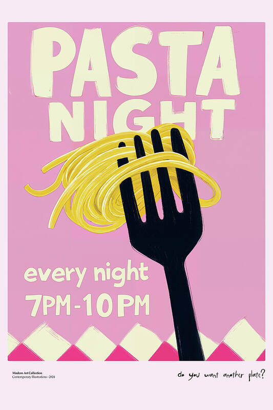 The pasta night - Art Print