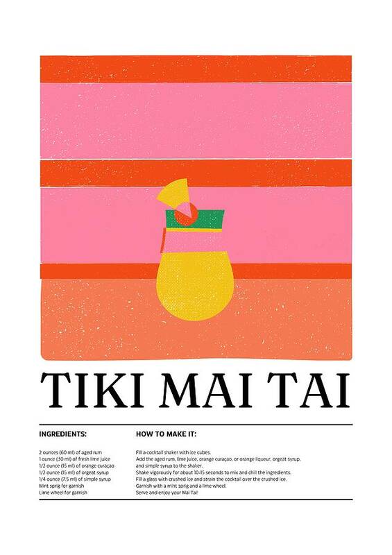 Tiki Mai Tai Cocktail - Art Print