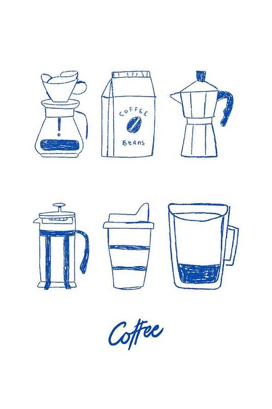 Variety of Coffee Makers - Art Print