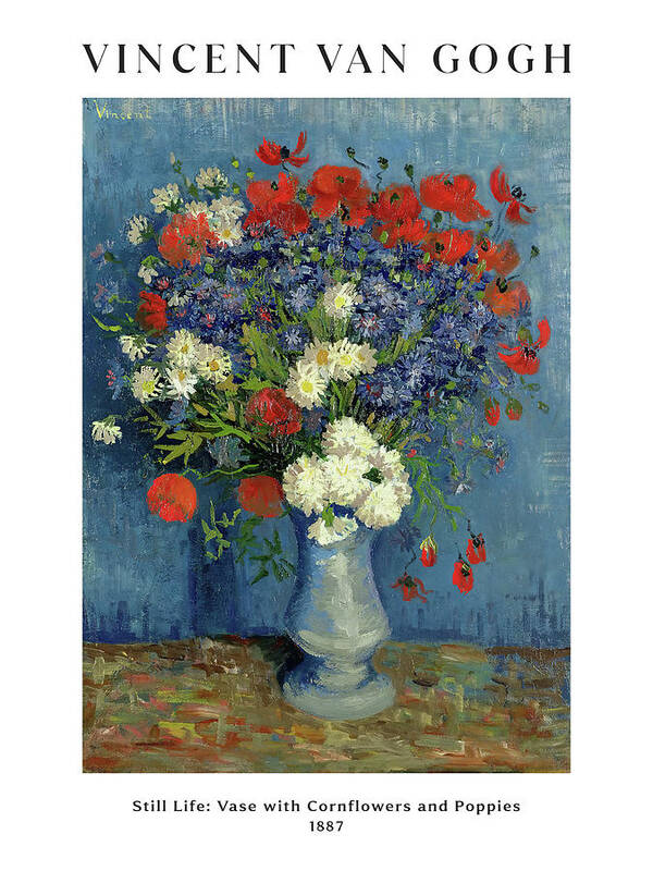 Vase with Cornflowers and Poppies, 1887 - Art Print
