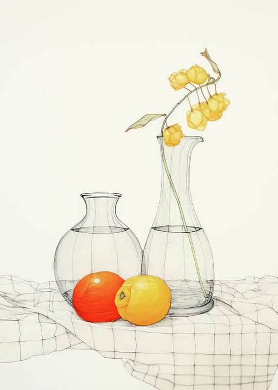 Water and oranges - Art Print