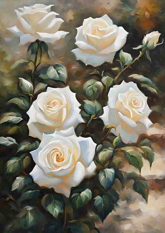 White Roses - Art Print