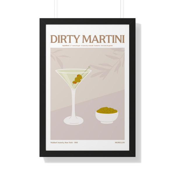 Dirty Martini Cocktail - Framed Print