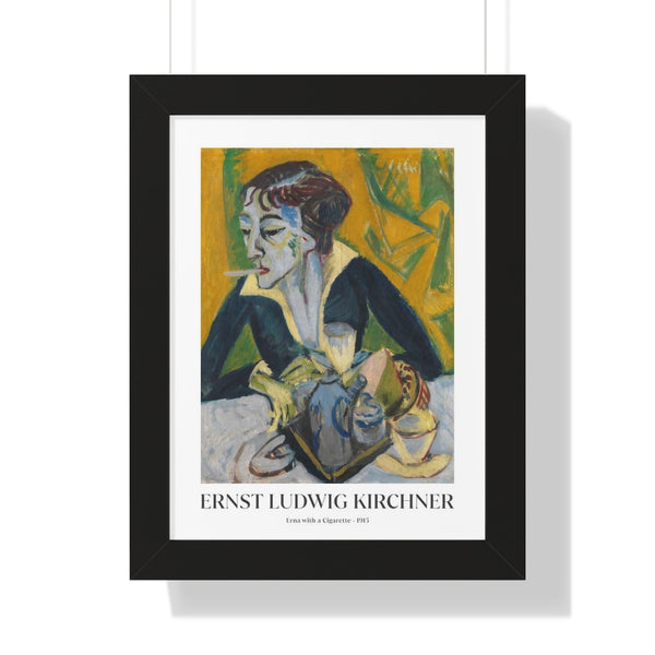 Ernst Ludwig Kirchner - Erna with a Cigarette - Framed Print