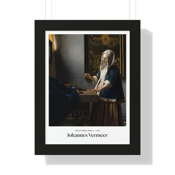 Johannes Vermeer - Woman Holding a Balance - Framed Print
