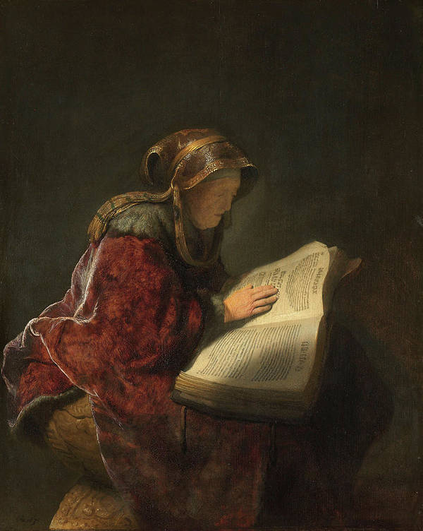 An Old Woman Reading, Probably The Prophetess Hannah - Art Print