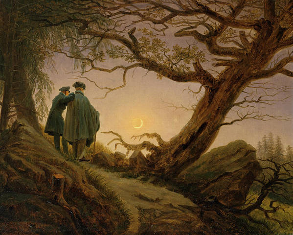 Two men contemplating the Moon, 1819-20 - Art Print