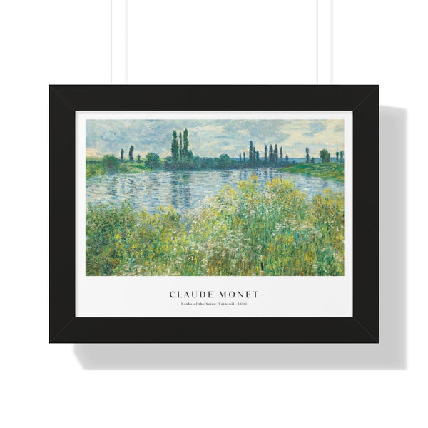 Monet - Banks of the Seine, Vetheuil - Framed Print