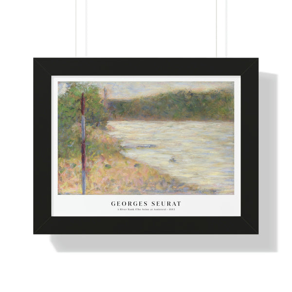 Georges Seurat - A River Bank (The Seine at Asnieres) - Framed Print